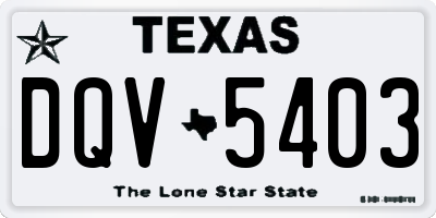 TX license plate DQV5403