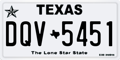 TX license plate DQV5451