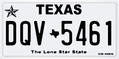 TX license plate DQV5461