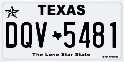 TX license plate DQV5481