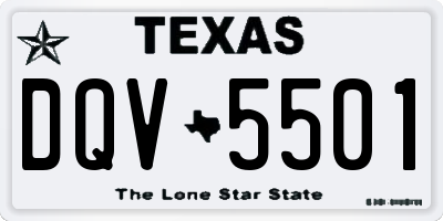 TX license plate DQV5501