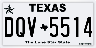 TX license plate DQV5514