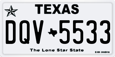 TX license plate DQV5533