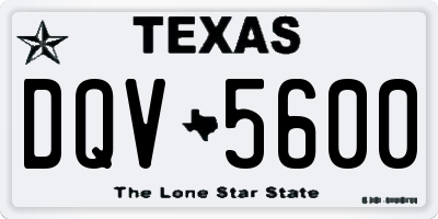 TX license plate DQV5600