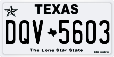 TX license plate DQV5603