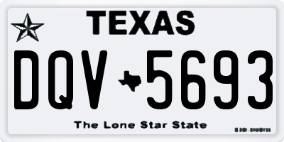 TX license plate DQV5693