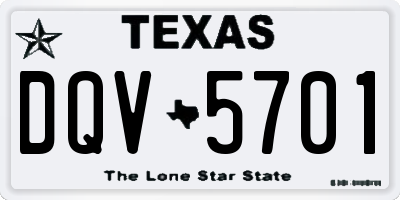 TX license plate DQV5701