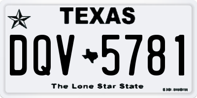 TX license plate DQV5781