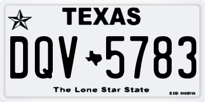 TX license plate DQV5783