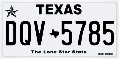 TX license plate DQV5785