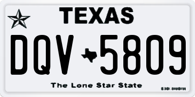 TX license plate DQV5809