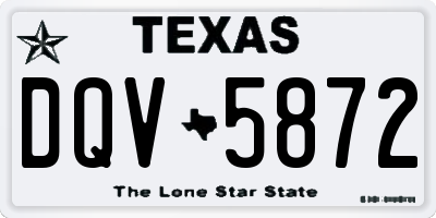 TX license plate DQV5872