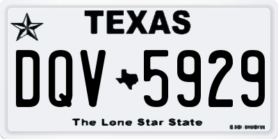 TX license plate DQV5929