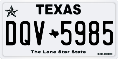 TX license plate DQV5985