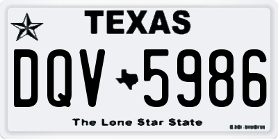 TX license plate DQV5986