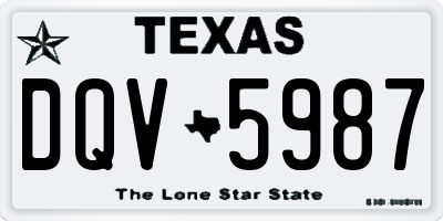 TX license plate DQV5987