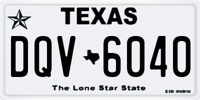TX license plate DQV6040