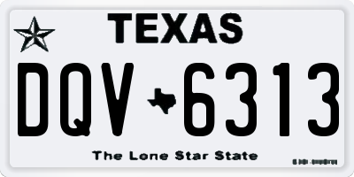 TX license plate DQV6313