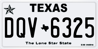 TX license plate DQV6325