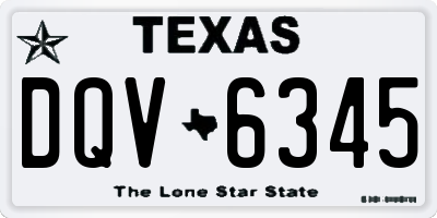 TX license plate DQV6345