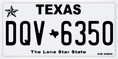 TX license plate DQV6350