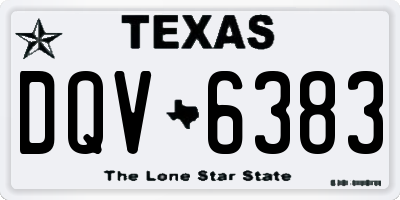 TX license plate DQV6383