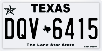 TX license plate DQV6415