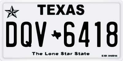 TX license plate DQV6418