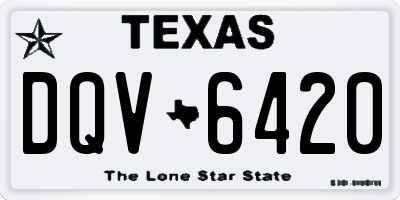 TX license plate DQV6420