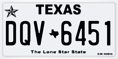 TX license plate DQV6451