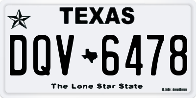 TX license plate DQV6478
