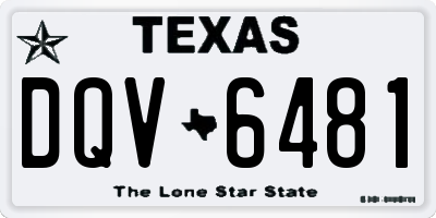 TX license plate DQV6481