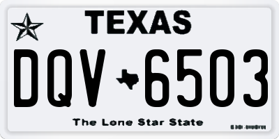 TX license plate DQV6503
