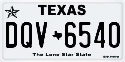 TX license plate DQV6540