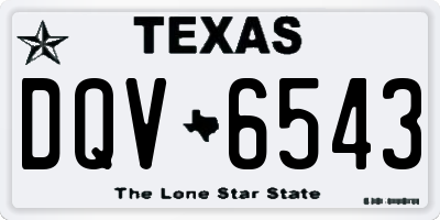 TX license plate DQV6543