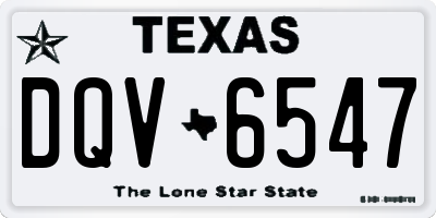 TX license plate DQV6547