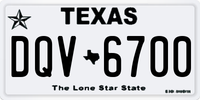 TX license plate DQV6700