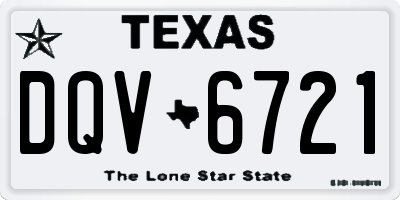 TX license plate DQV6721