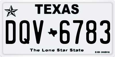 TX license plate DQV6783