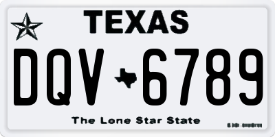 TX license plate DQV6789