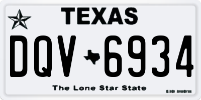 TX license plate DQV6934
