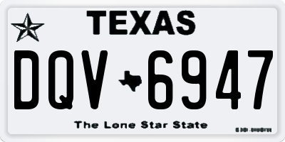 TX license plate DQV6947