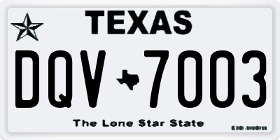 TX license plate DQV7003