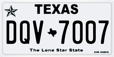 TX license plate DQV7007