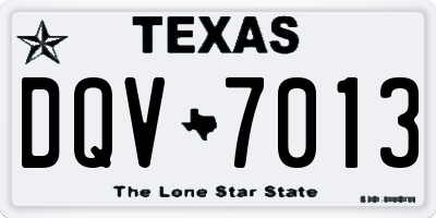 TX license plate DQV7013