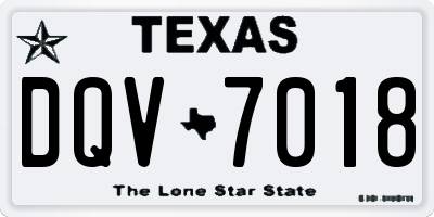 TX license plate DQV7018