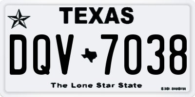 TX license plate DQV7038