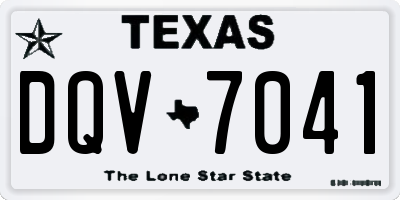 TX license plate DQV7041