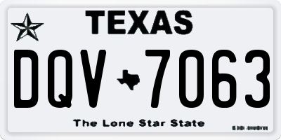 TX license plate DQV7063
