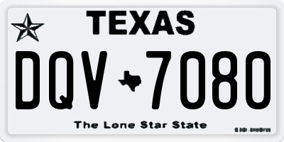 TX license plate DQV7080